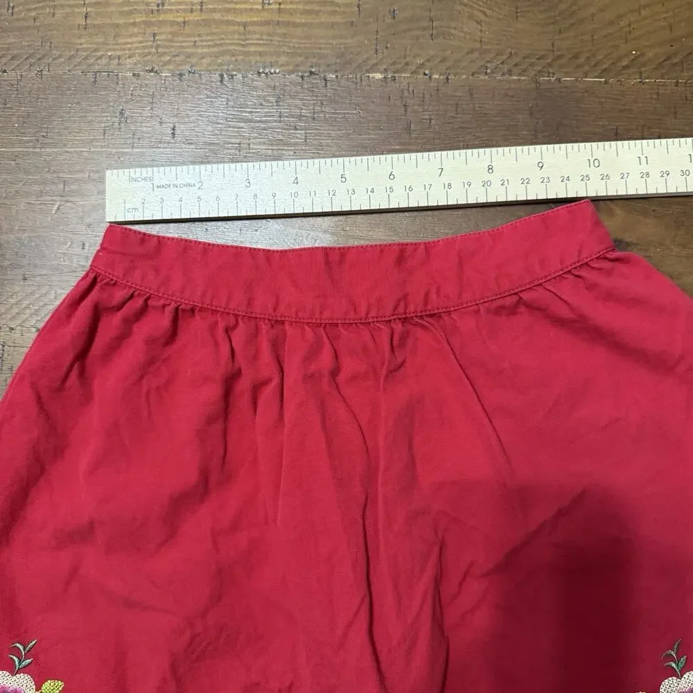 Hanna Andersson Red Embroidered Skirt Size 5